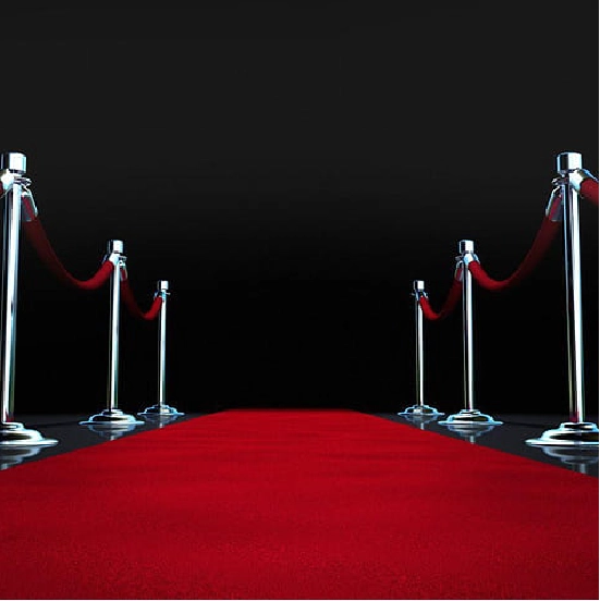 Professional red carpet setup for elegant event entrances