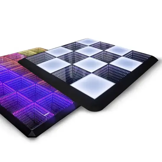 LED mirror dance floor with interactive lighting effects
