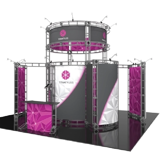 Modular truss structure with multiple banners for branding